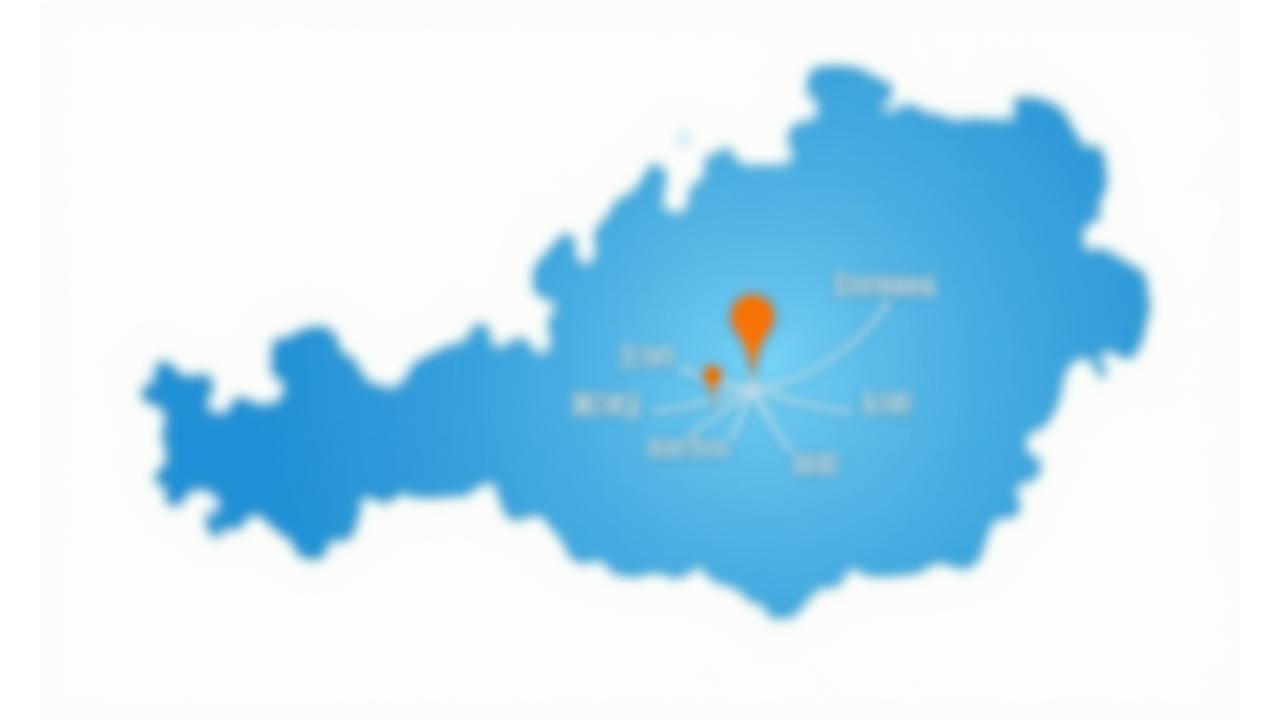 Map of Austria highlighting ASFF Road Assist coverage for battery emergencies