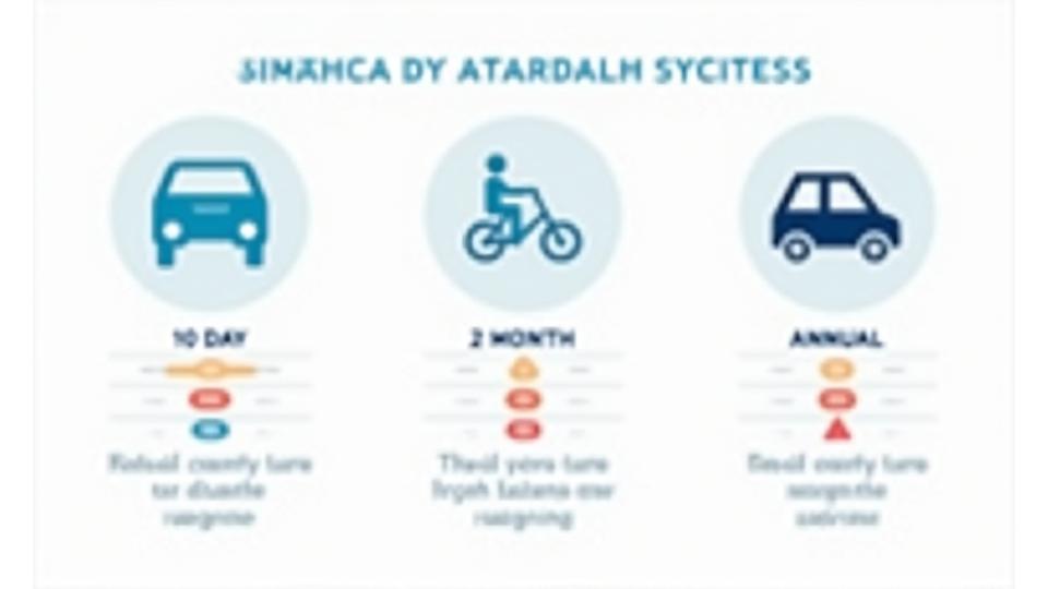 Infographic comparing different Austrian digital vignette types (10-day, 2-month, annual) with costs and vehicle icons.