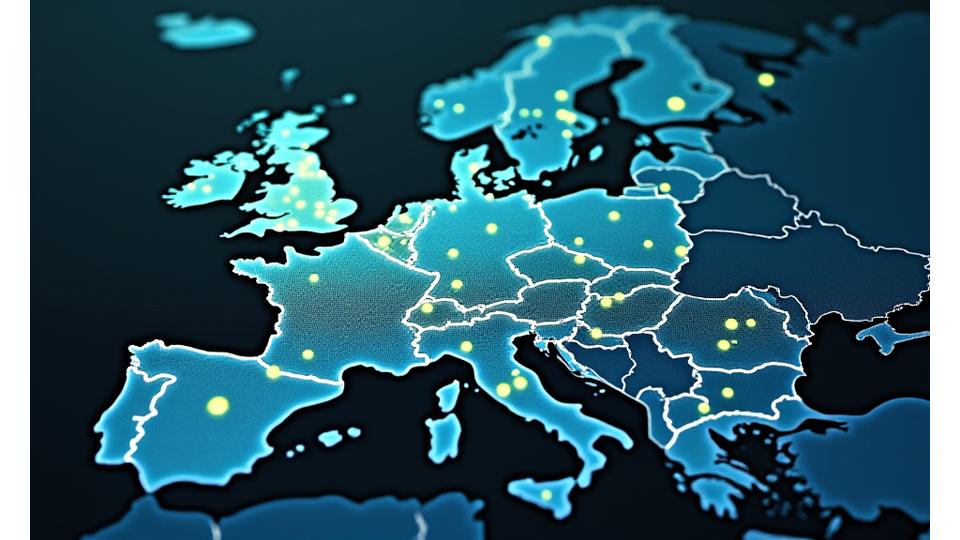 An interactive digital map of Austria highlighted with numerous EV charging station icons, demonstrating a comprehensive EV charging network
