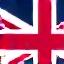 Flag of United Kingdom, depicting English language support.