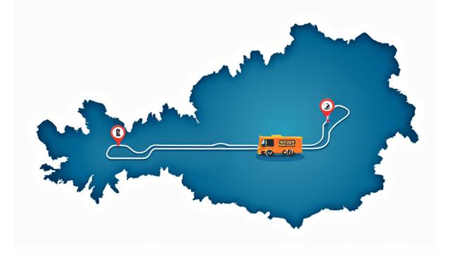 Map of Austria highlighting road networks and service areas, with small icons representing roadside assistance vehicles
